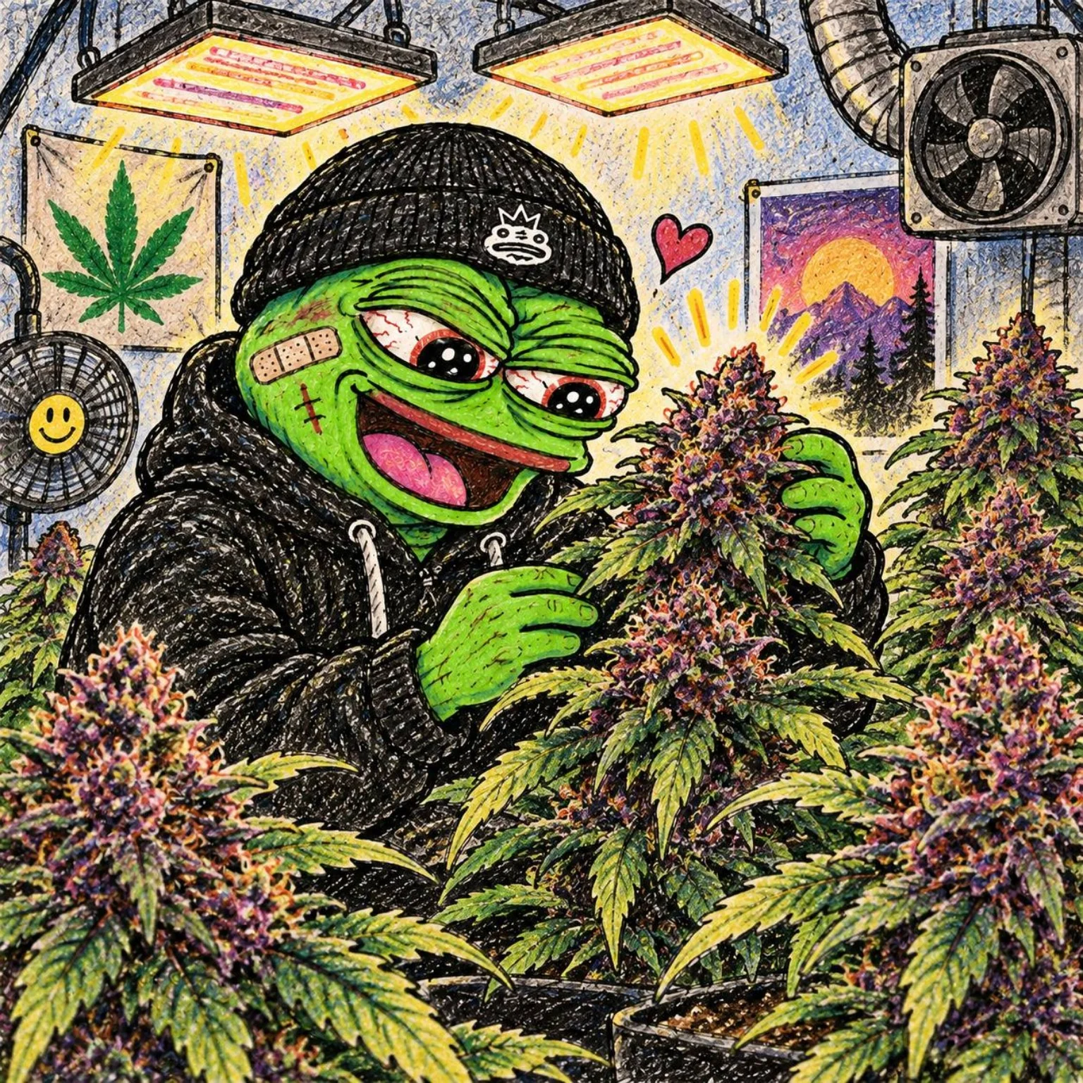 Rick tending his High Garden in his black beanie and hoodie